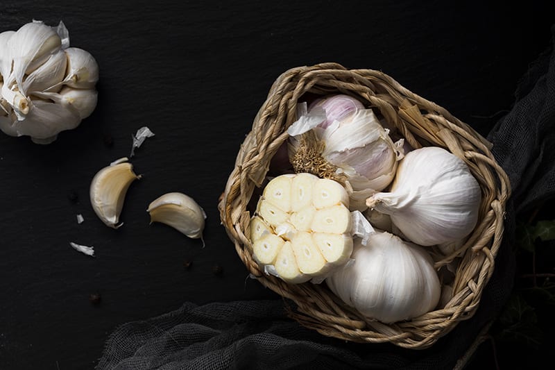 Garlic in a basket