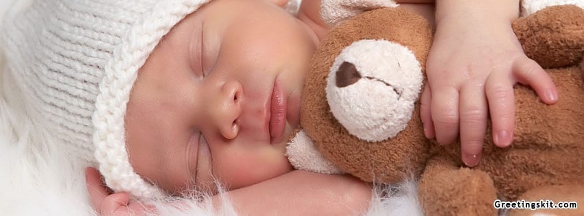 Cute Baby with doll FB Timeline Cover Image