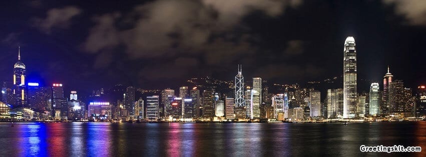 Hong Kong City Night View FB Cover