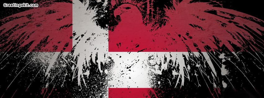 Denmark Flag With Eagle Facebook Timeline Cover
