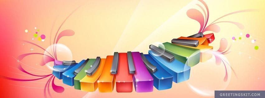 Colorful Piano Facebook Timeline Cover