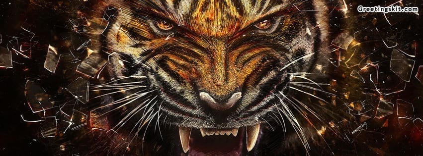 3D Tiger Facebook Timeline Cover