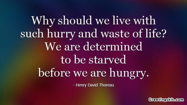 Hurry and Waste of Life – Picture Quote