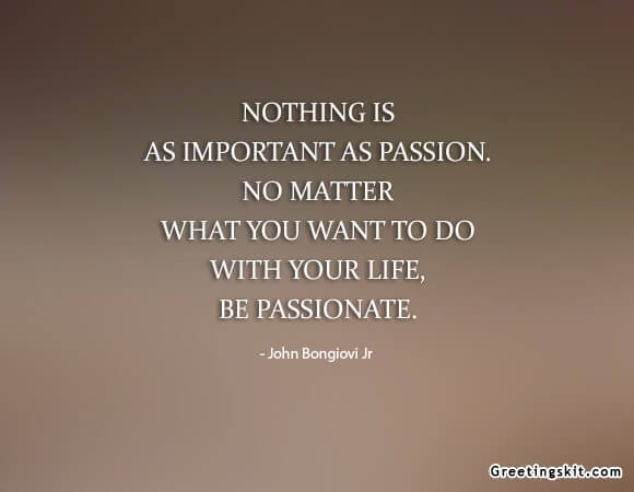 Nothing is as important as passion – Picture Quote