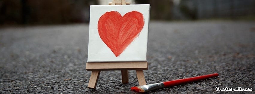 Small Painted Heart Facebook Cover