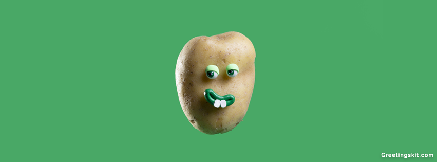 Funny potato with cute sticker