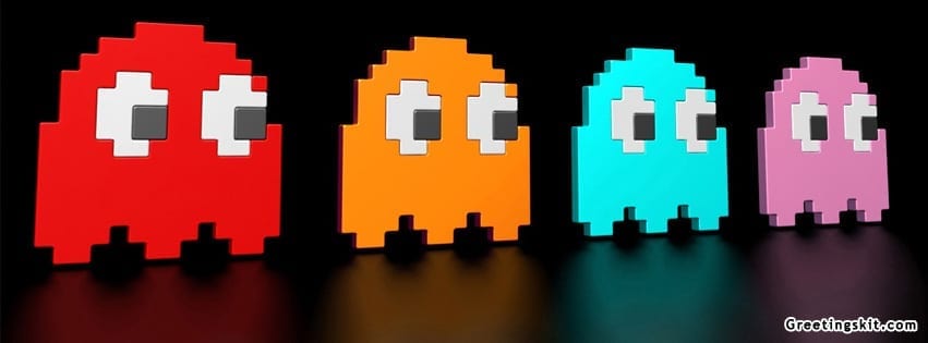 Pac Man Ghosts Facebook Cover