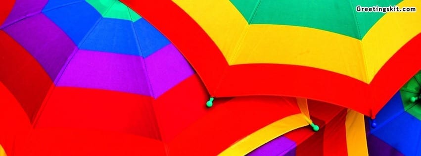 Rainbow Umbrellas Facebook Timeline Cover